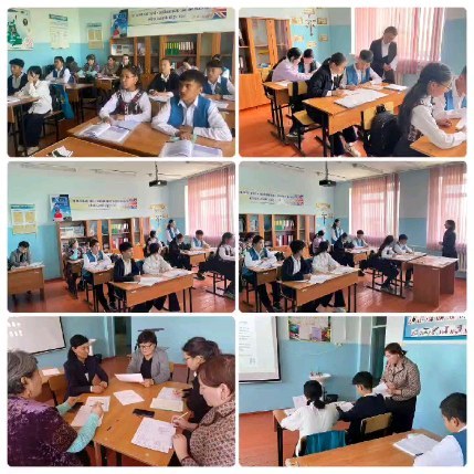 Қазақстан тарихы пәнінен " Тарих пәнін оқытуда оқушылардың оқу сауаттылығын арттыру" тақырыбында 7-сынып оқушыларымен зерттеу сабақтары өтуде.